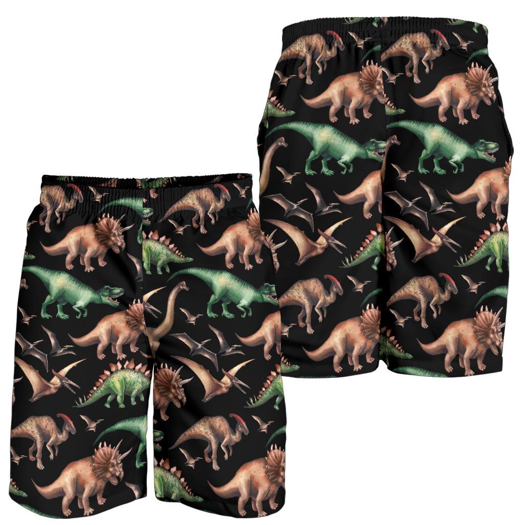 Dinosaur Print Pattern Mens Shorts-JTAMIGO.COM