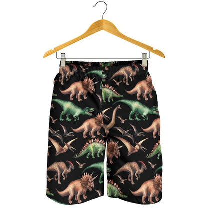 Dinosaur Print Pattern Mens Shorts-JTAMIGO.COM