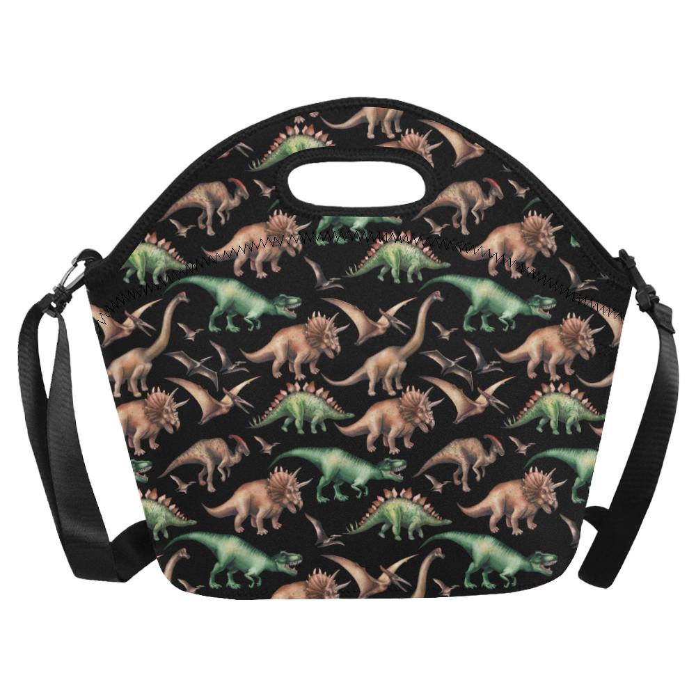 Dinosaur Print Pattern Neoprene Lunch Bag (Model 1669)(Large)-JTAMIGO.COM