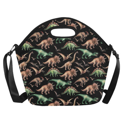 Dinosaur Print Pattern Neoprene Lunch Bag (Model 1669)(Large)-JTAMIGO.COM