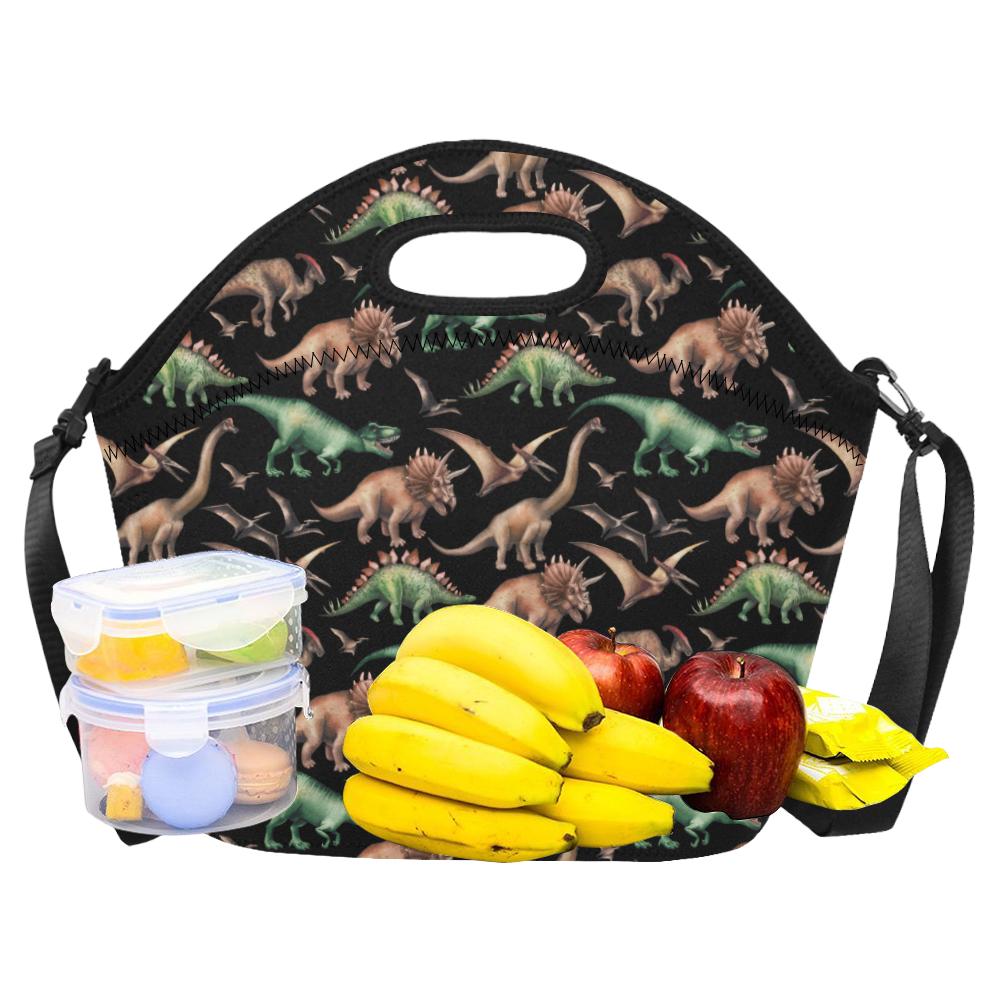 Dinosaur Print Pattern Neoprene Lunch Bag (Model 1669)(Large)-JTAMIGO.COM