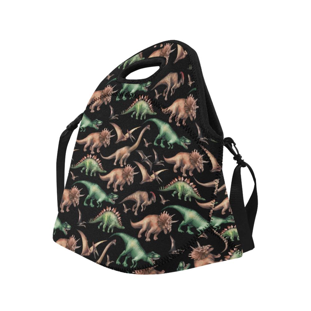 Dinosaur Print Pattern Neoprene Lunch Bag (Model 1669)(Large)-JTAMIGO.COM