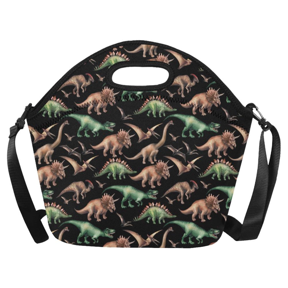 Dinosaur Print Pattern Neoprene Lunch Bag (Model 1669)(Large)-JTAMIGO.COM