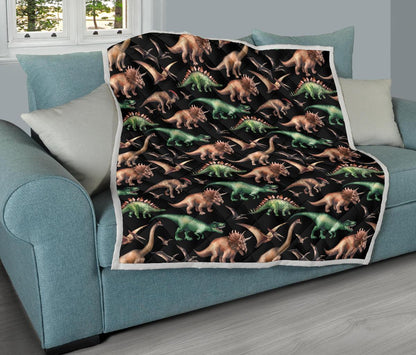 Dinosaur Print Pattern Premium Quilt-JTAMIGO.COM