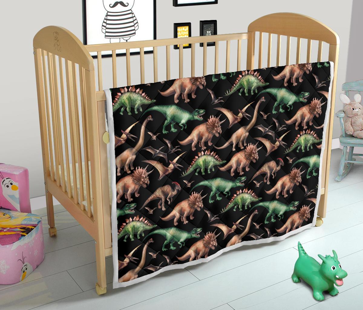 Dinosaur Print Pattern Premium Quilt-JTAMIGO.COM