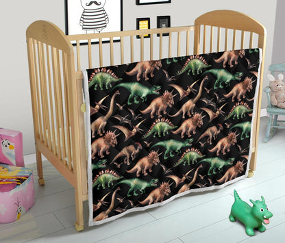 Dinosaur Print Pattern Premium Quilt-JTAMIGO.COM