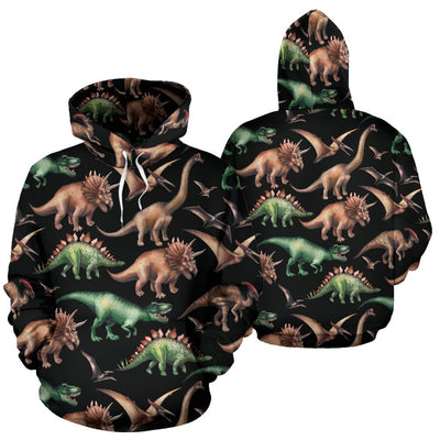 Dinosaur Print Pattern Pullover Hoodie