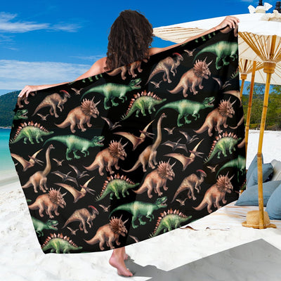 Dinosaur Print Pattern Sarong Pareo Wrap