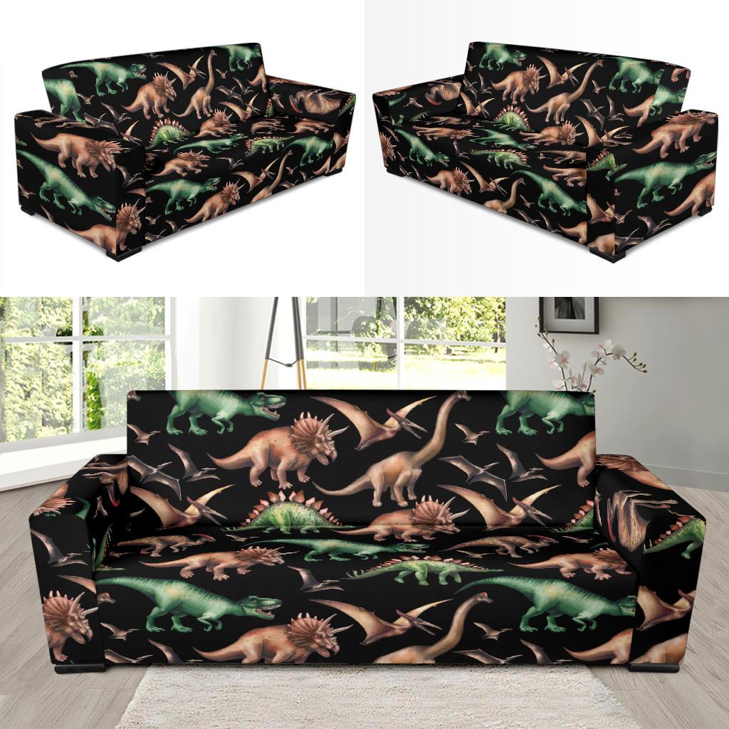Dinosaur Print Pattern Sofa Slipcover-JTAMIGO.COM