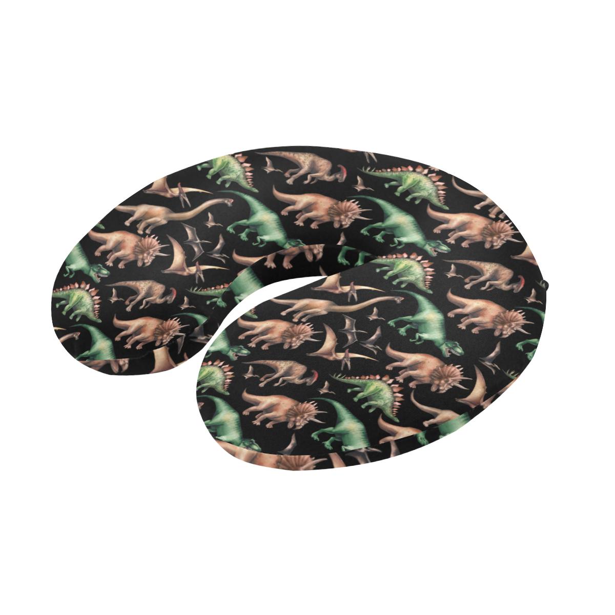 Dinosaur Print Pattern U-Shaped Travel Neck Pillow-JTAMIGO.COM