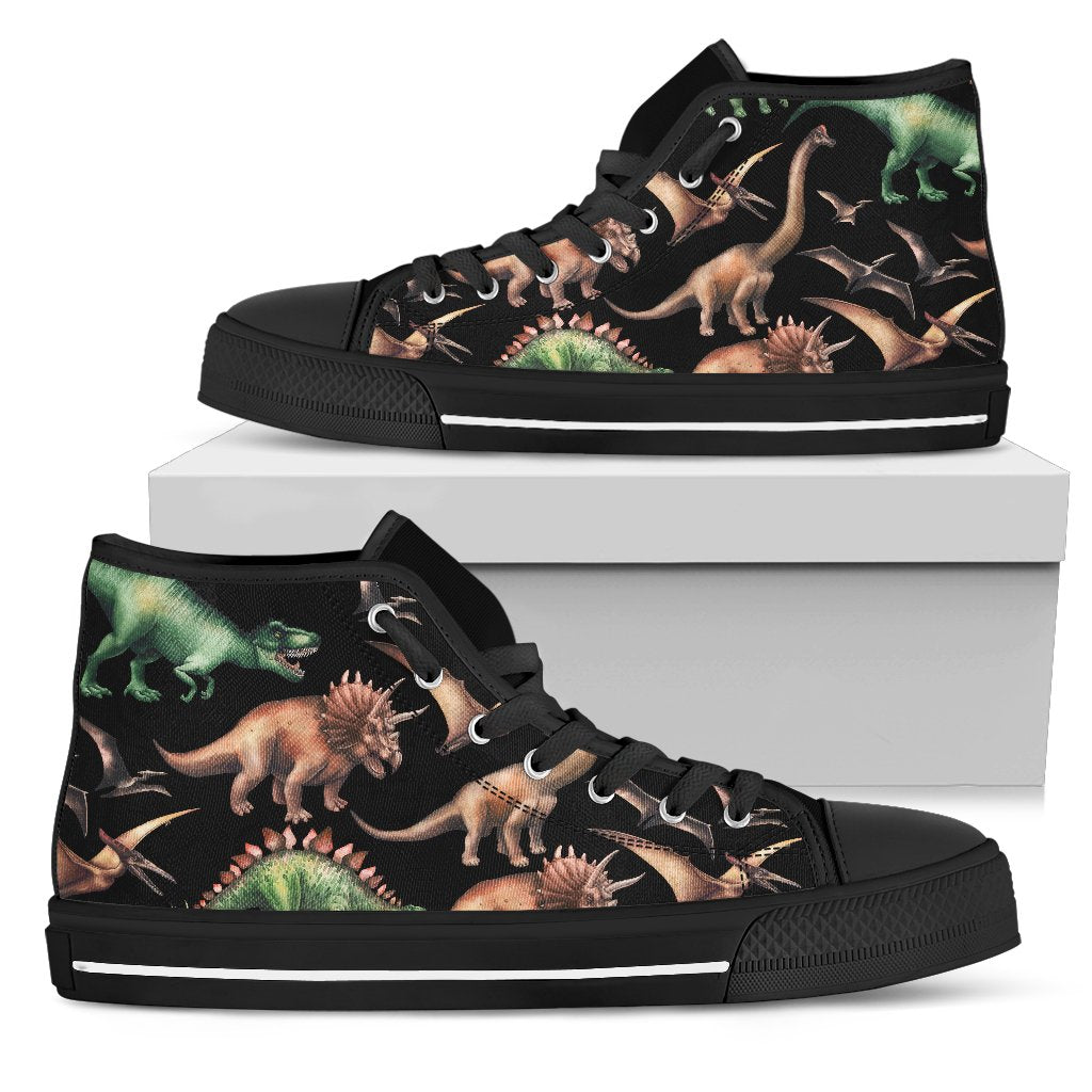 Dinosaur Print Pattern Women High Top Shoes