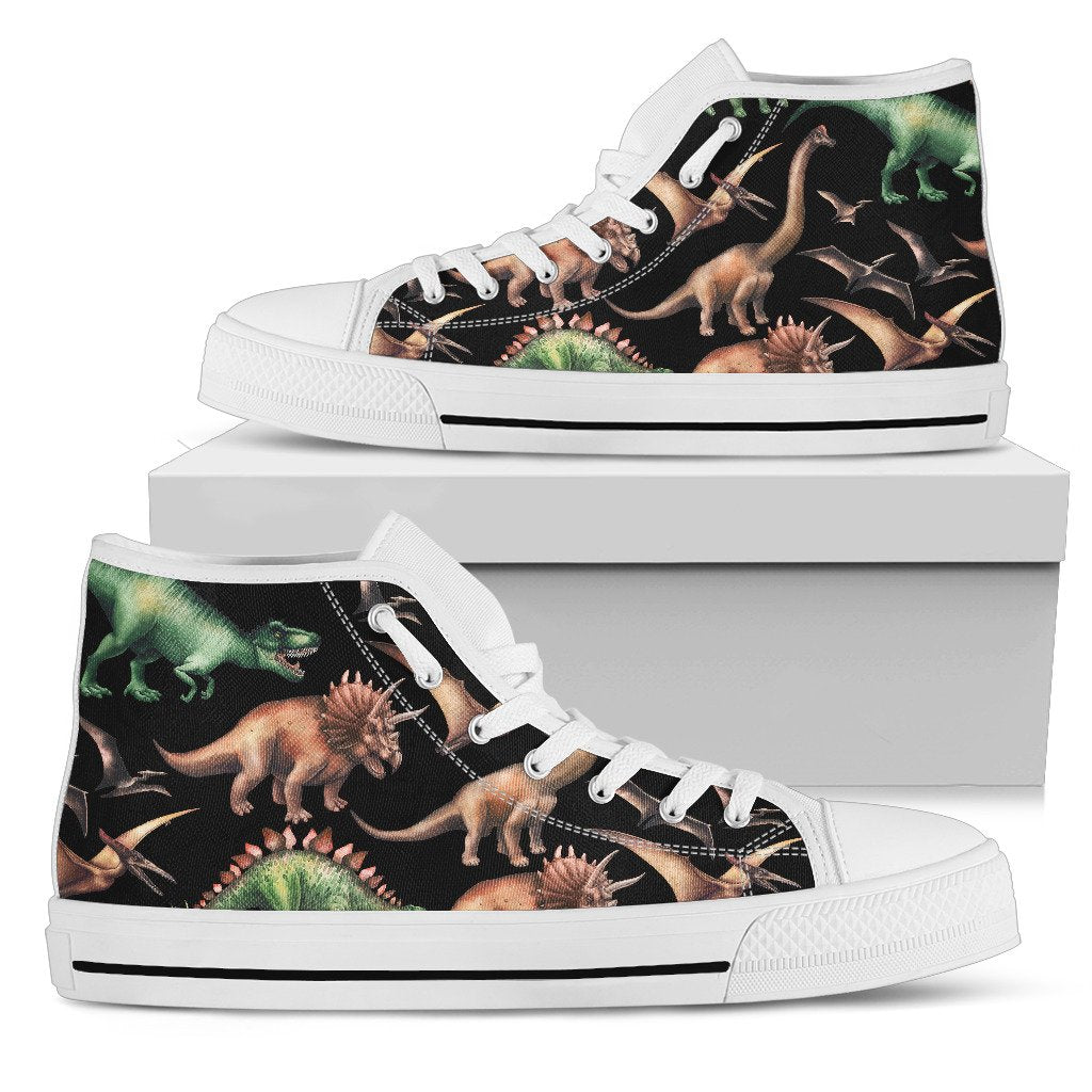 Dinosaur Print Pattern Women High Top Shoes