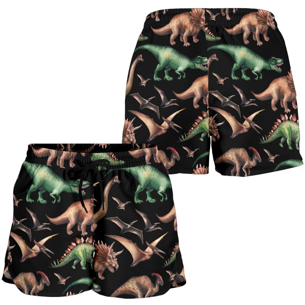 Dinosaur Print Pattern Women Shorts-JTAMIGO.COM
