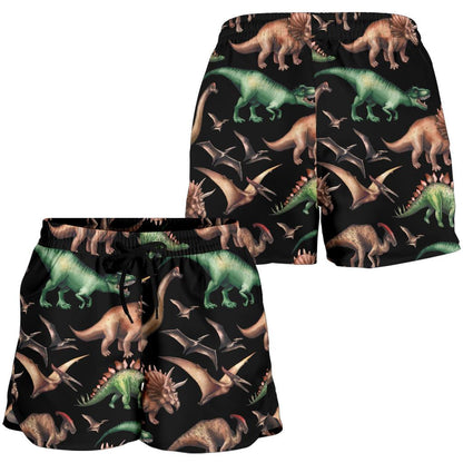 Dinosaur Print Pattern Women Shorts-JTAMIGO.COM