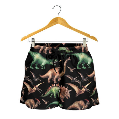 Dinosaur Print Pattern Women Shorts-JTAMIGO.COM