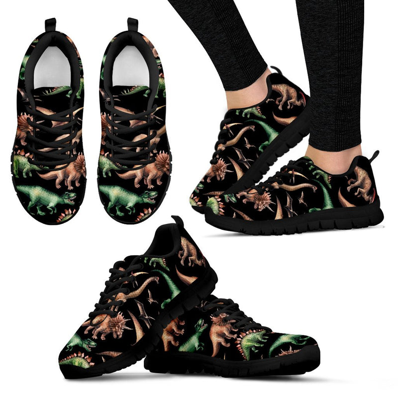 Dinosaur Print Pattern Women Sneakers Shoes