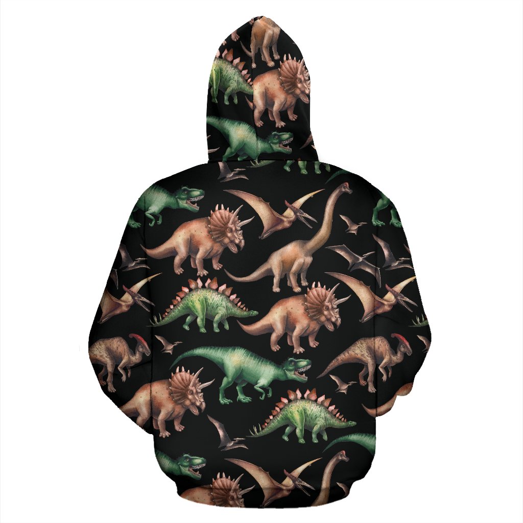 Dinosaur Print Pattern Zip Up Hoodie