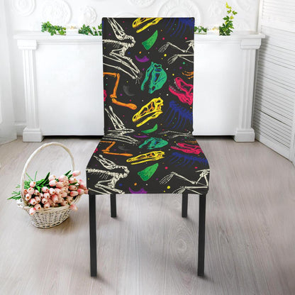 Dinosaur Skull Color Print Pattern Dinning Chair Slipper-JTAMIGO.COM