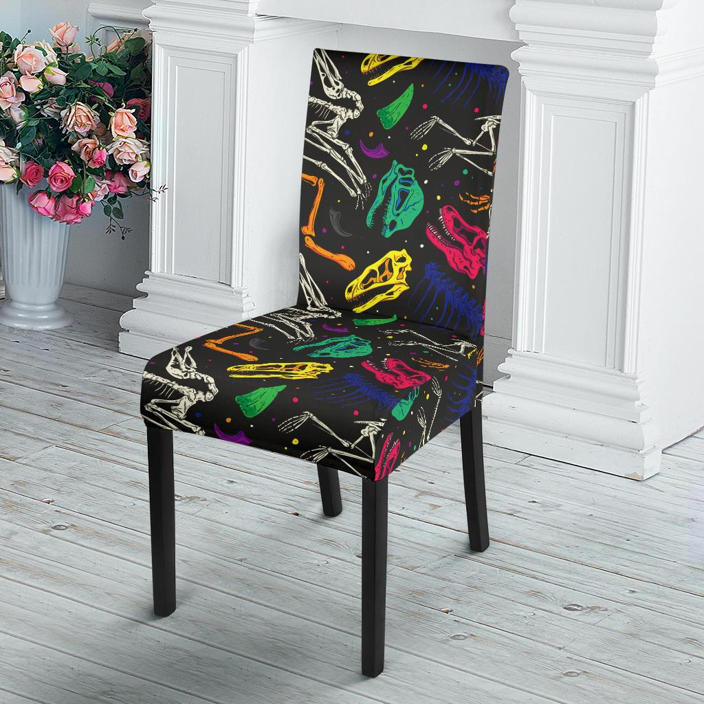 Dinosaur Skull Color Print Pattern Dinning Chair Slipper-JTAMIGO.COM