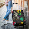 Dinosaur Skull Color Print Pattern Luggage Cover Protector