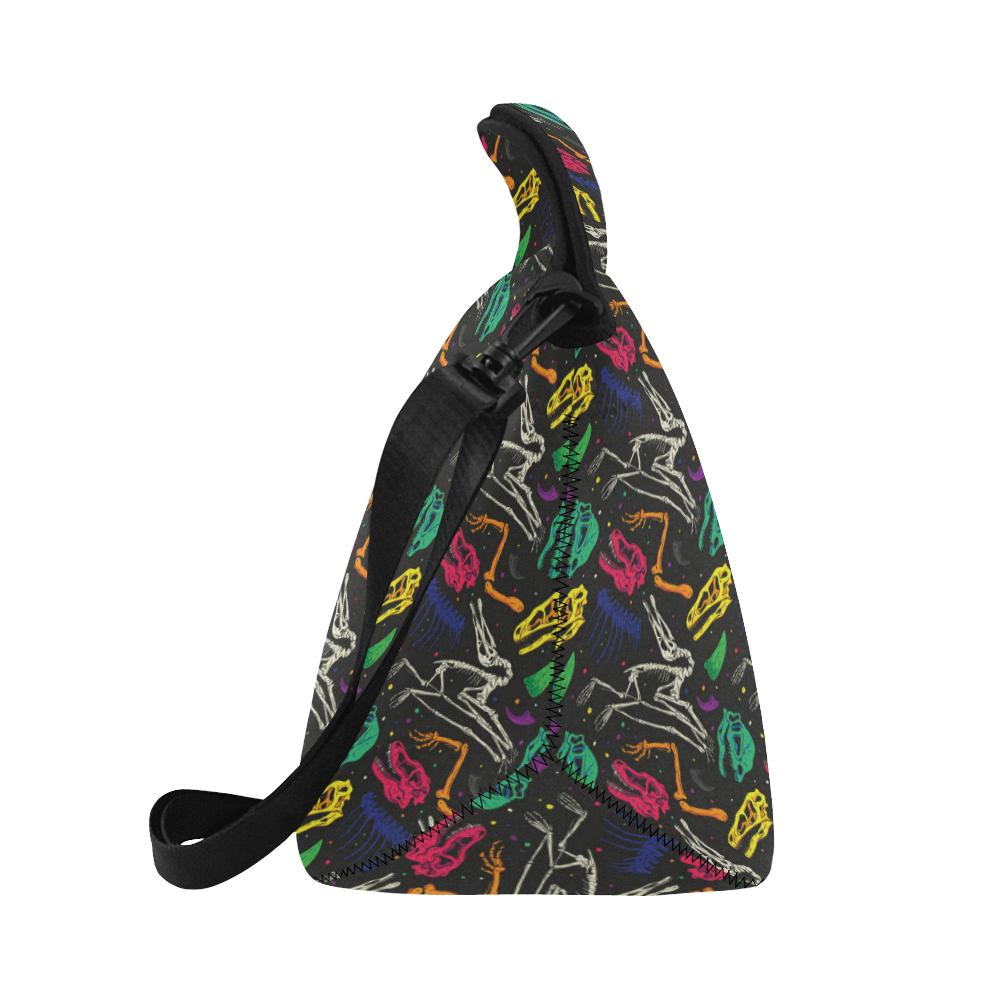 Dinosaur Skull Color Print Pattern Neoprene Lunch Bag (Model 1669)(Large)-JTAMIGO.COM