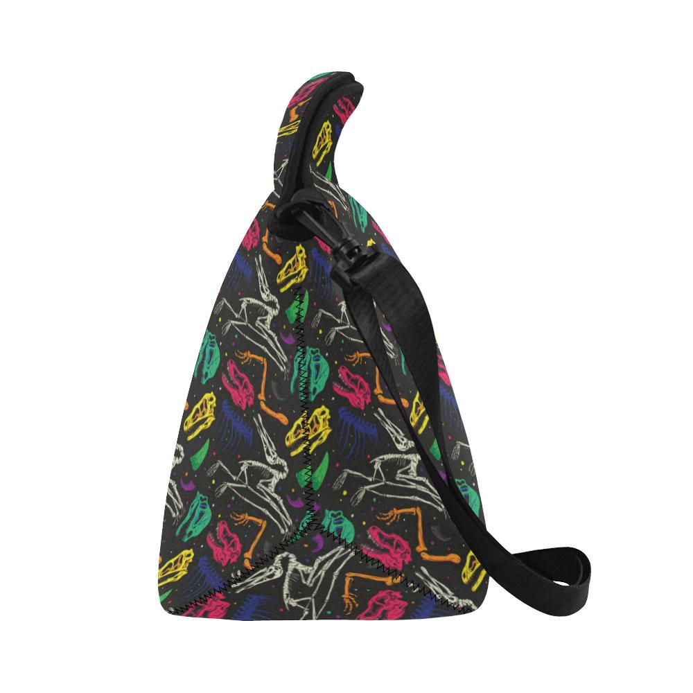 Dinosaur Skull Color Print Pattern Neoprene Lunch Bag (Model 1669)(Large)-JTAMIGO.COM