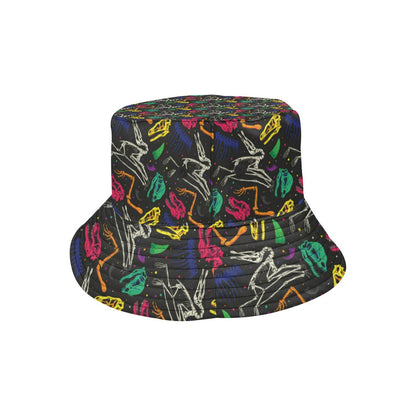 Dinosaur Skull Color Print Pattern Unisex Bucket Hat