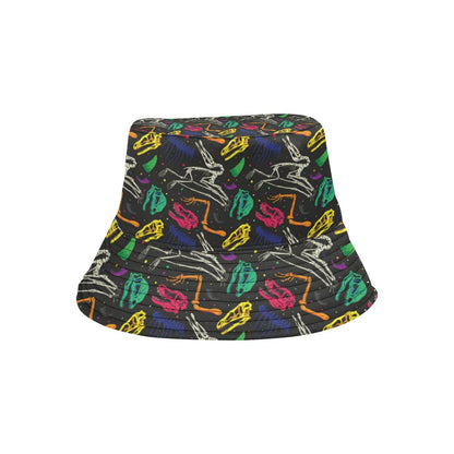 Dinosaur Skull Color Print Pattern Unisex Bucket Hat