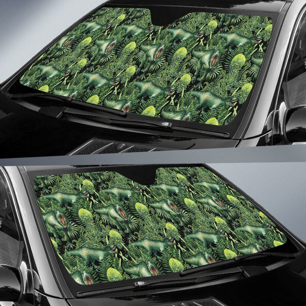 Dinosaur T Rex Print Pattern Car Sun Shade For Windshield