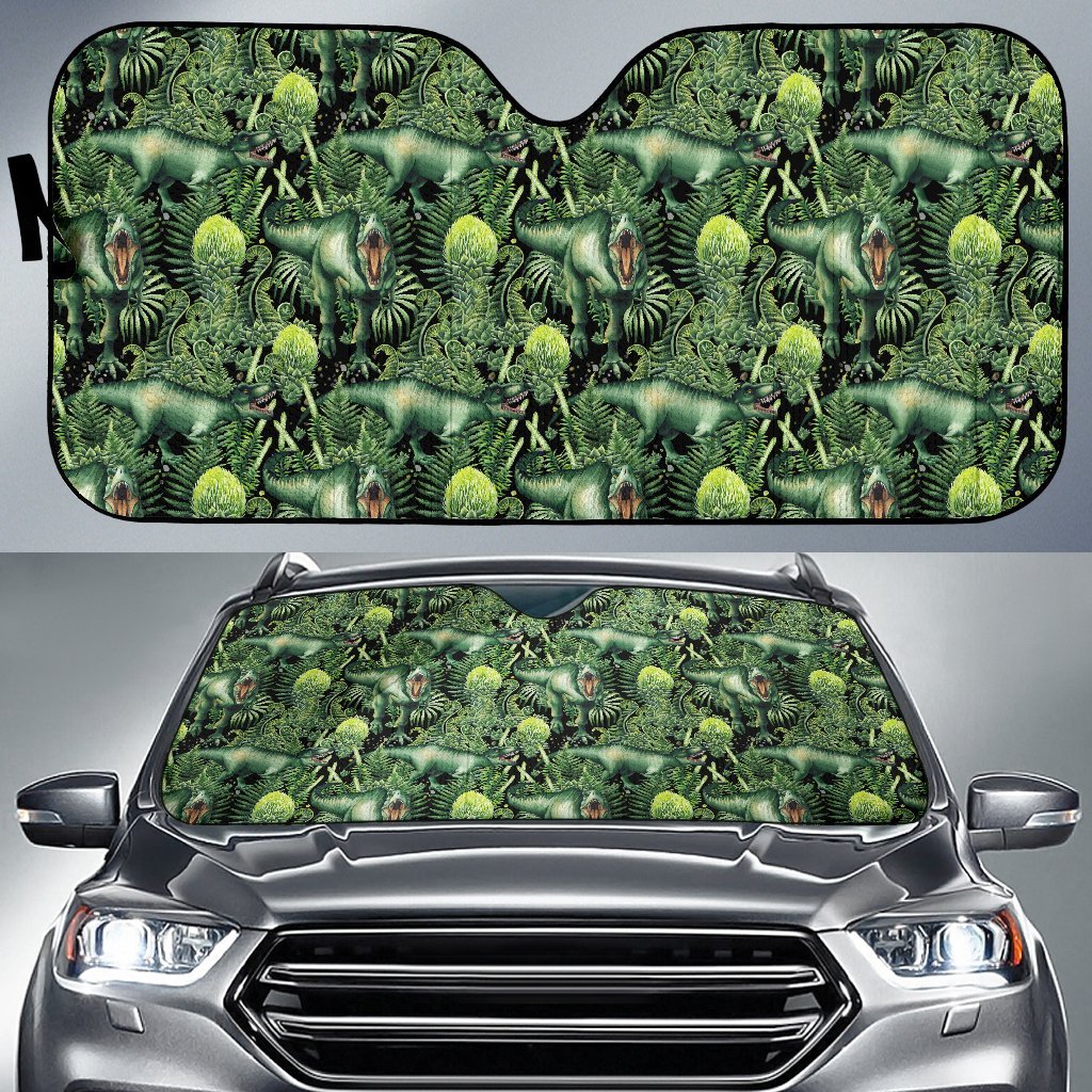 Dinosaur T Rex Print Pattern Car Sun Shade For Windshield