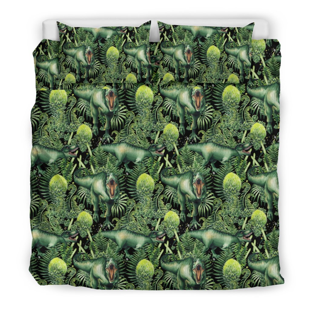 Dinosaur T Rex Print Pattern Duvet Cover Bedding Set