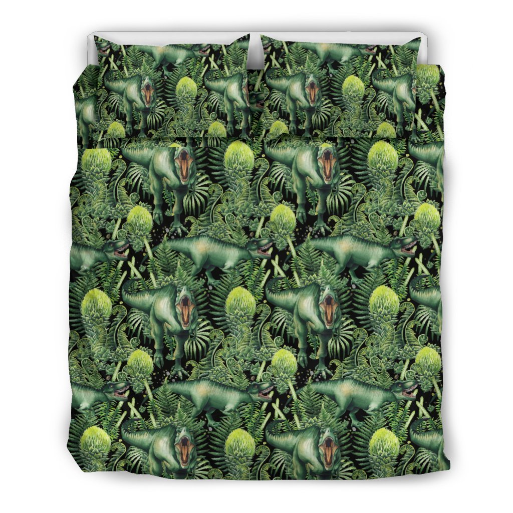 Dinosaur T Rex Print Pattern Duvet Cover Bedding Set