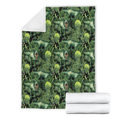 Dinosaur T Rex Print Pattern Fleece Blanket