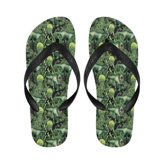 Dinosaur T Rex Print Pattern Flip Flops-JTAMIGO.COM