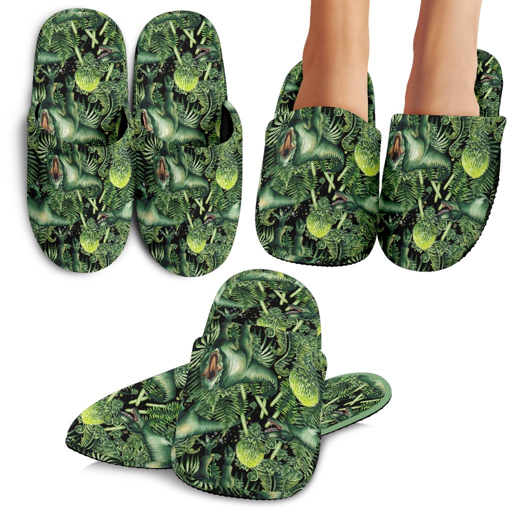 Dinosaur T Rex Print Pattern House Slippers