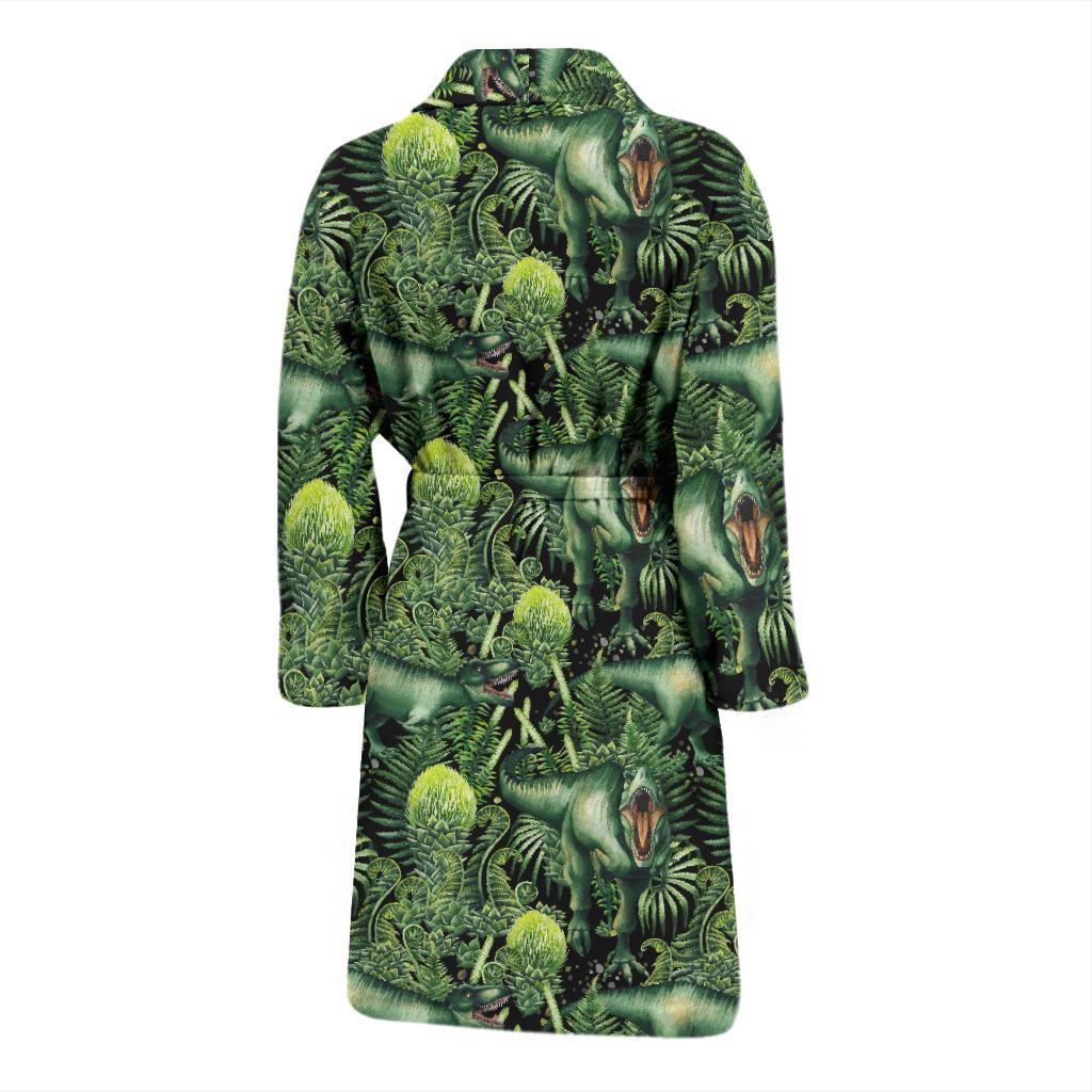 Dinosaur T Rex Print Pattern Men Bath Robe-JTAMIGO.COM