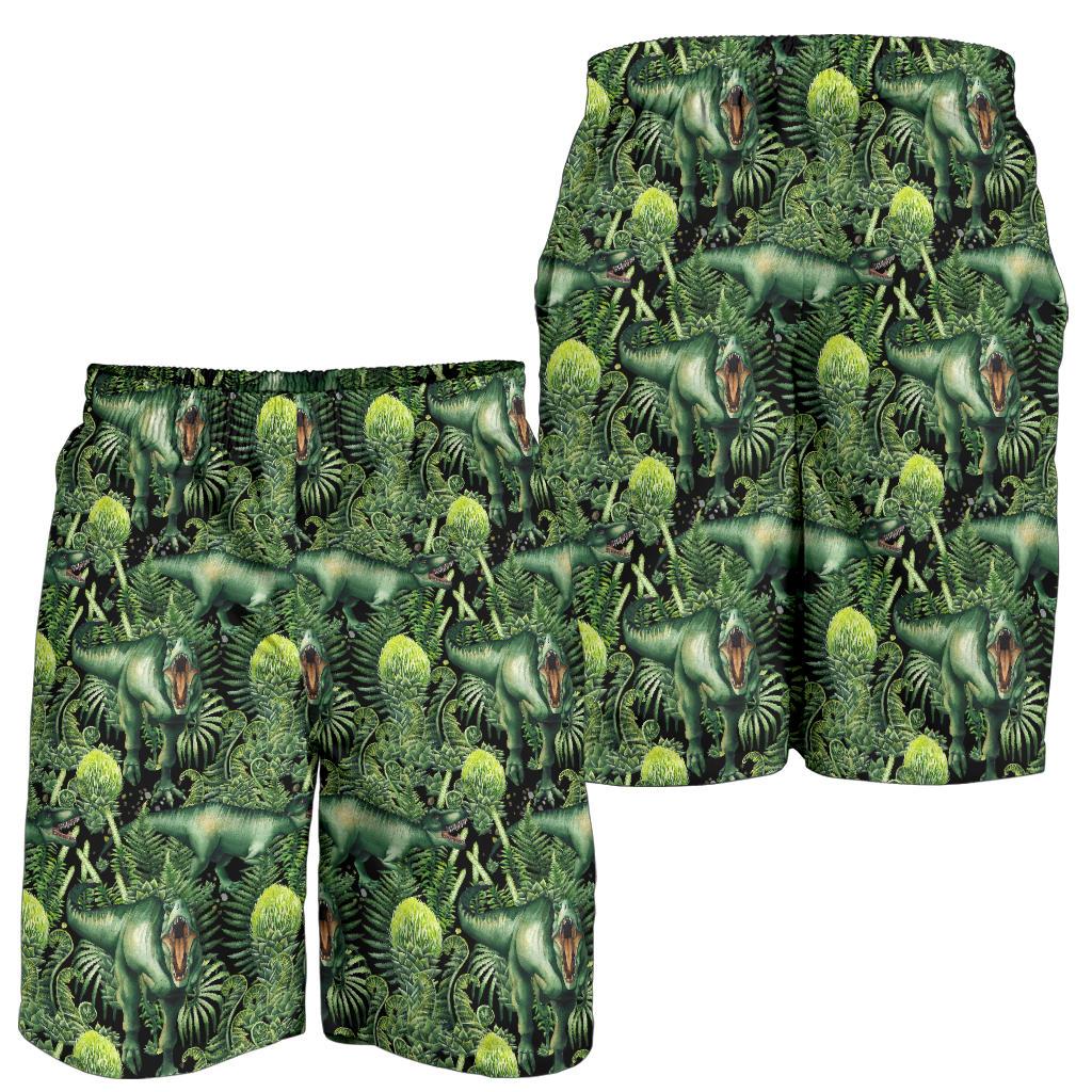 Dinosaur T Rex Print Pattern Mens Shorts-JTAMIGO.COM