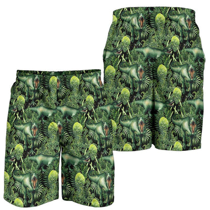 Dinosaur T Rex Print Pattern Mens Shorts-JTAMIGO.COM