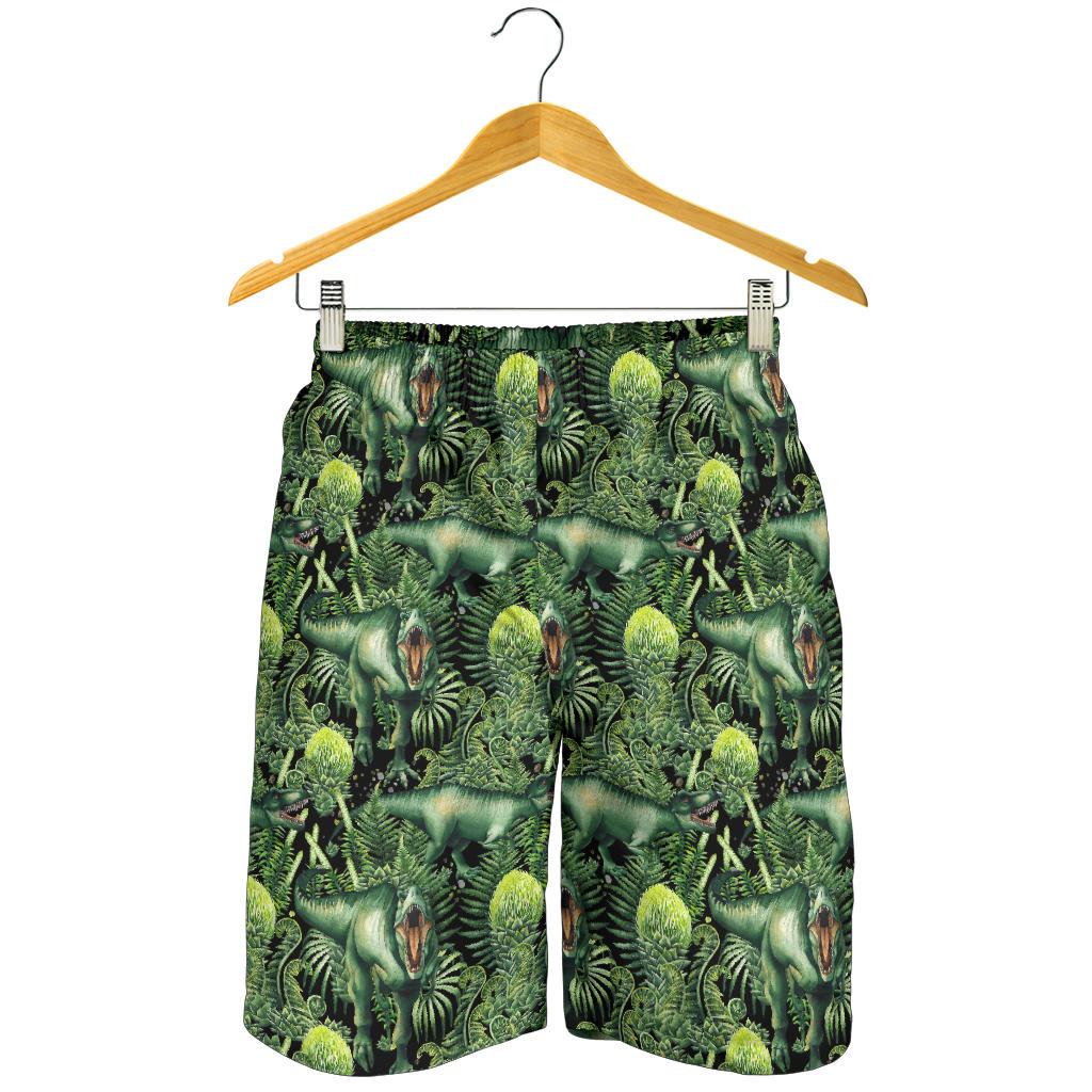 Dinosaur T Rex Print Pattern Mens Shorts-JTAMIGO.COM