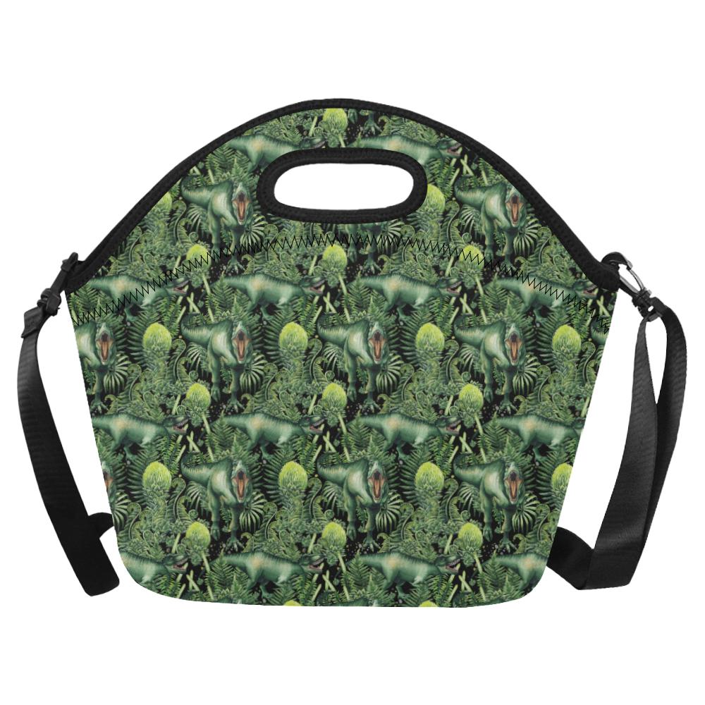 Dinosaur T Rex Print Pattern Neoprene Lunch Bag (Model 1669)(Large)-JTAMIGO.COM