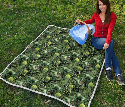 Dinosaur T Rex Print Pattern Premium Quilt-JTAMIGO.COM