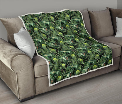 Dinosaur T Rex Print Pattern Premium Quilt-JTAMIGO.COM