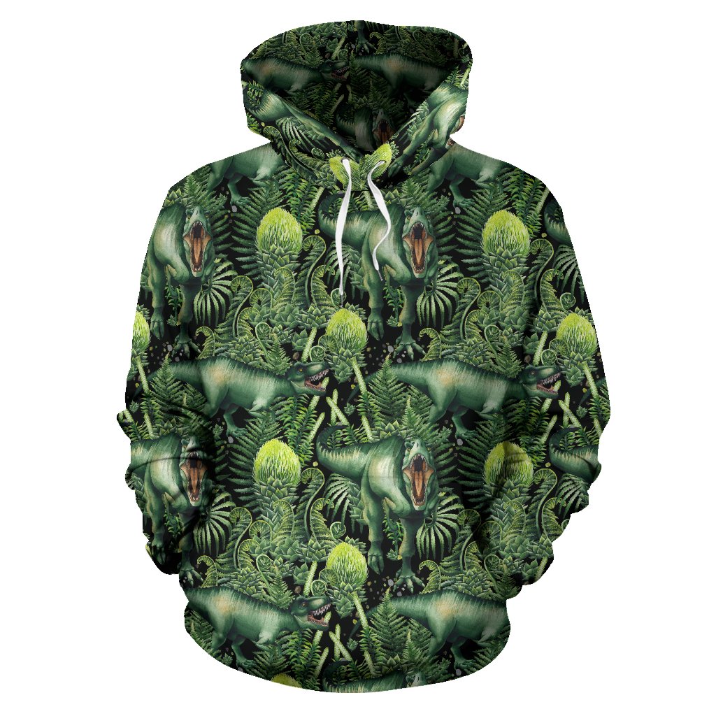 Dinosaur T Rex Print Pattern Pullover Hoodie