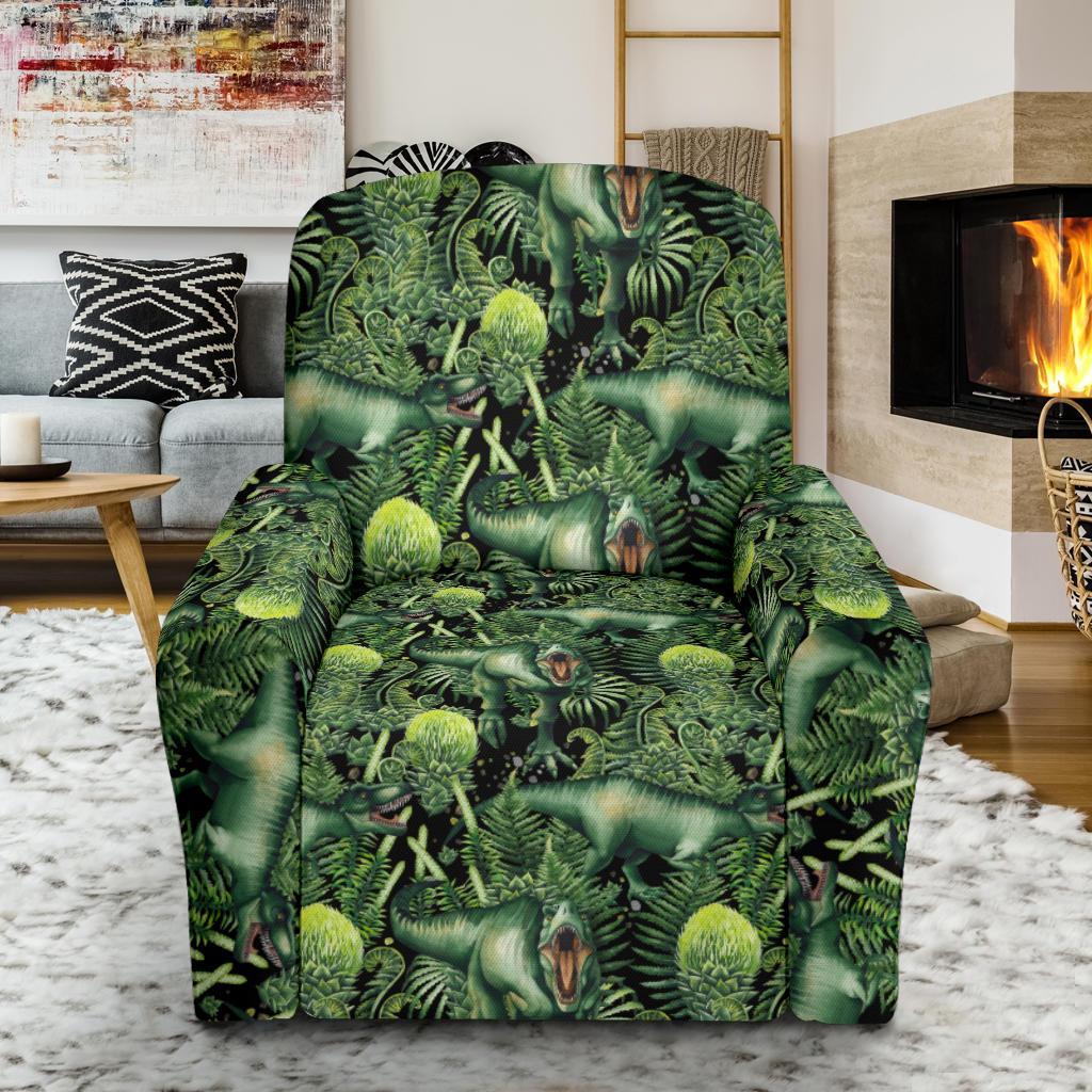 Dinosaur T Rex Print Pattern Single Sofa Slipcover -JTAMIGO.COM