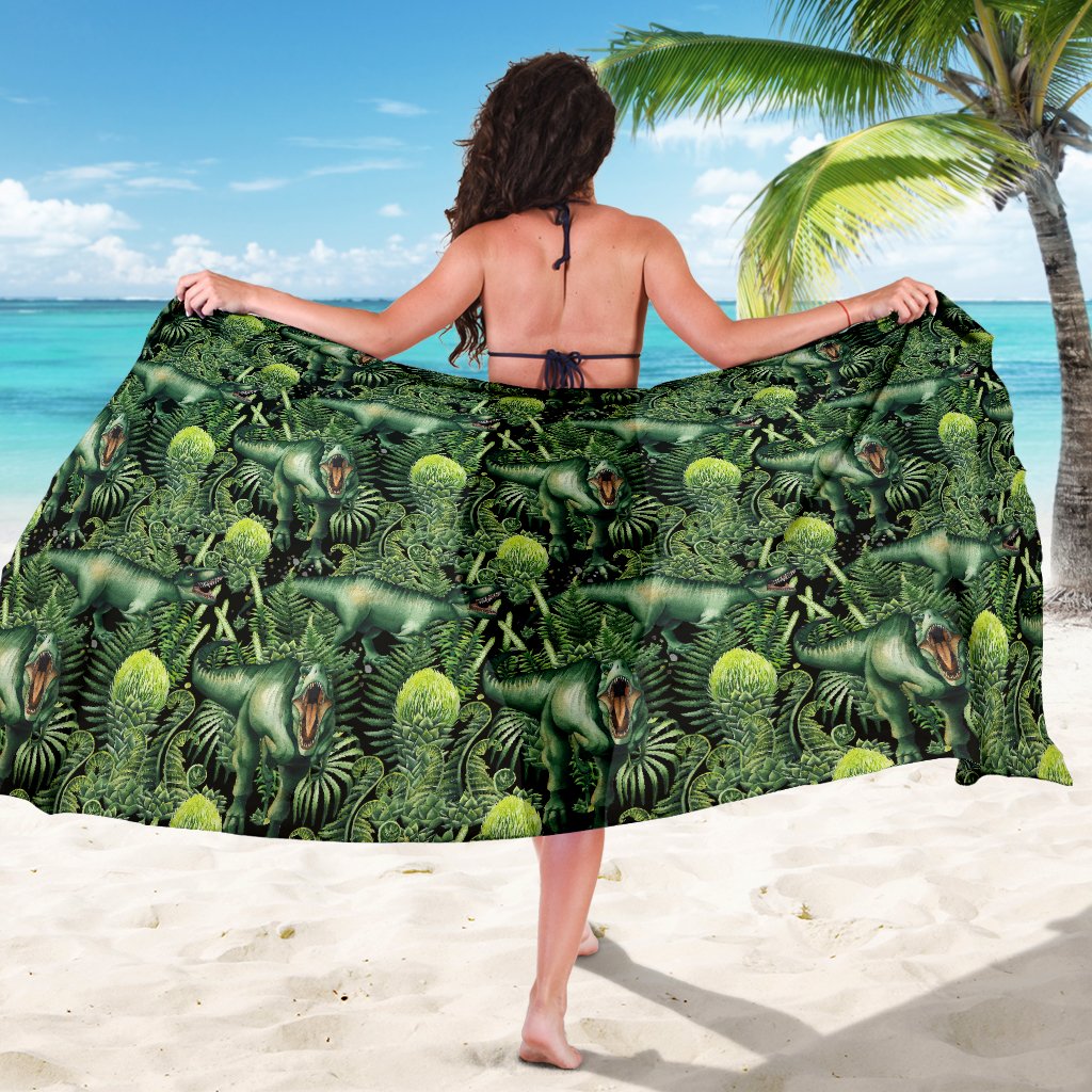 Dinosaur T Rex Print Pattern Sarong Pareo Wrap