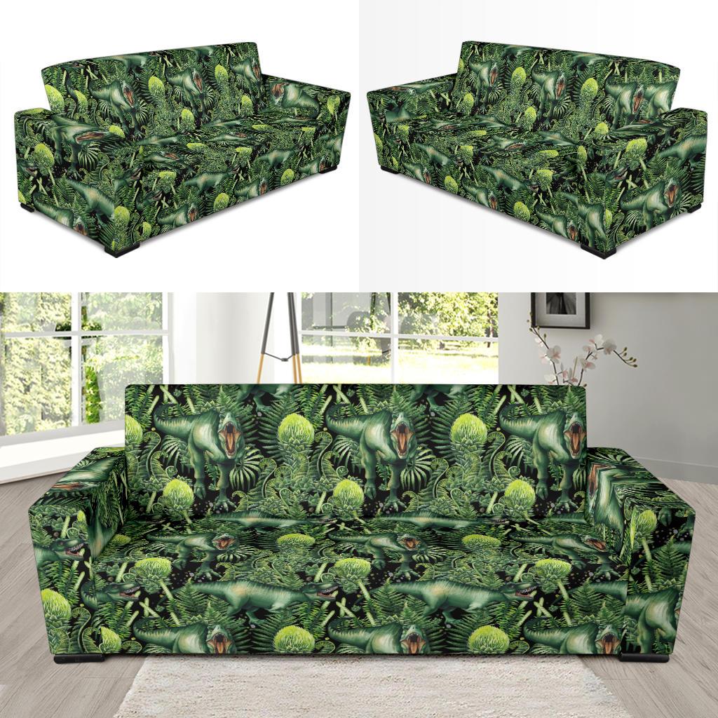 Dinosaur T Rex Print Pattern Sofa Slipcover-JTAMIGO.COM