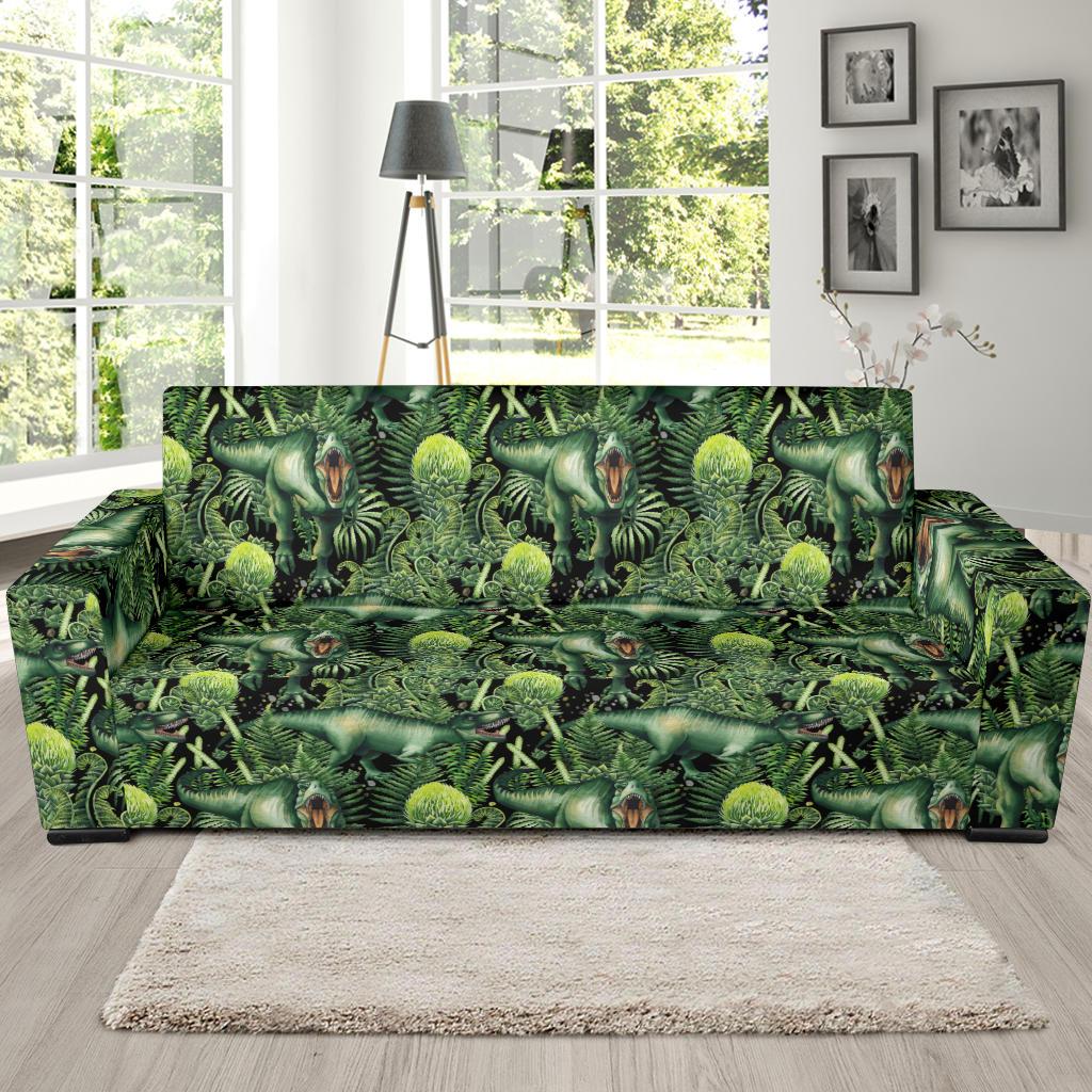 Dinosaur T Rex Print Pattern Sofa Slipcover-JTAMIGO.COM
