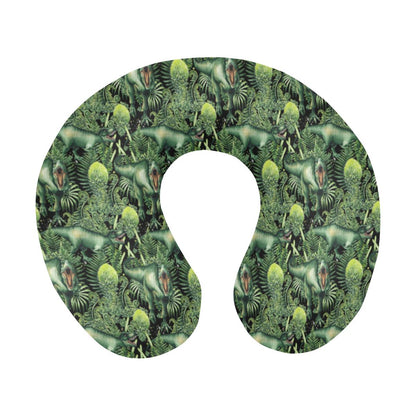 Dinosaur T Rex Print Pattern U-Shaped Travel Neck Pillow-JTAMIGO.COM