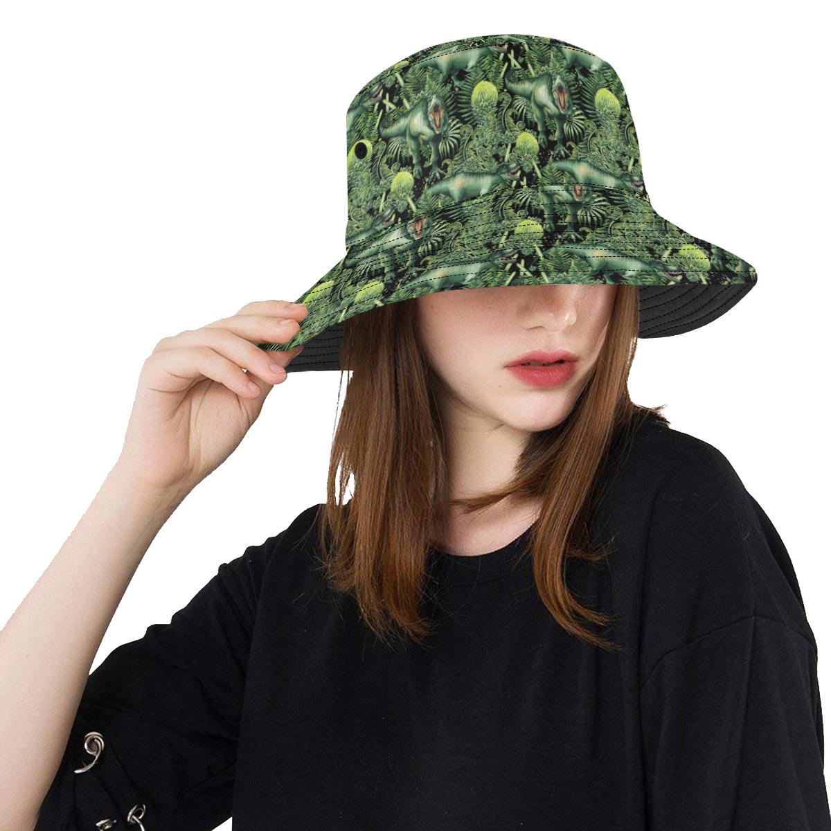 Dinosaur T Rex Print Pattern Unisex Bucket Hat