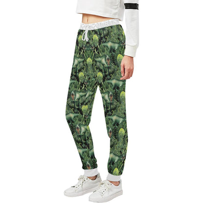 Dinosaur T Rex Print Pattern Unisex Casual Sweatpants (Model L11)-JTAMIGO.COM